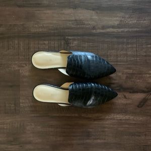 Nine West Black Croc Mule